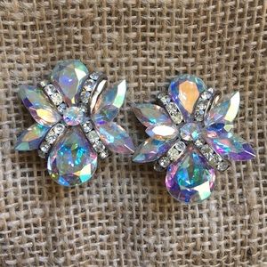 Vintage crystal clip on earrings